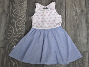 Платье для девочки, голубое + белое лето (167)