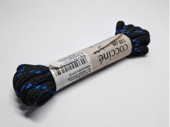 Шнурки для обуви "Coccine" круглые, черный + синий 120см (12)