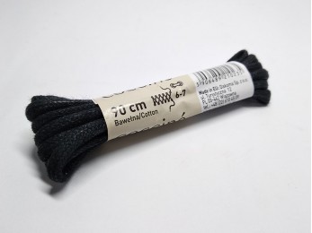 Шнурки для взуття "Coccine" прошкірені, круглі, чорні 90см (31)  