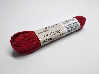 Шнурки для взуття "Coccine" плоскі, широкі, червоні 100см (5)  