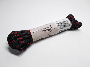Шнурки для обуви "Coccine" круглые, черный+красный 120см (6)