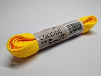 Шнурки для взуття "Coccine" плоскі, широкі, яскраво-жовті 100см (8)  