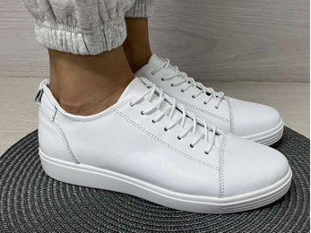 Кроссовки мужские на шнурках белые (1070)