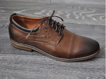 Туфлі чоловічі класичні шкіра на шнурках (711)