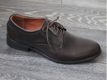 Туфли мужские классические кожа коричневые на шнурках (727)