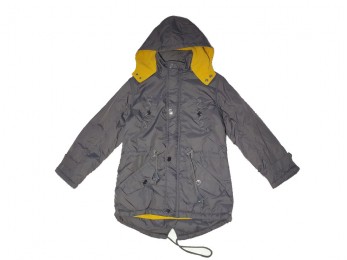 Куртка для мальчика серый + оранжевая подкладка (420)