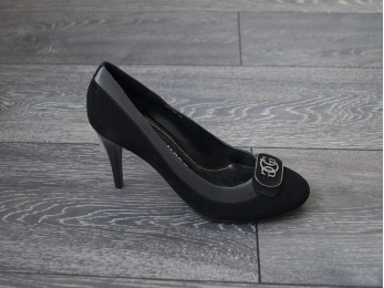 Туфли женские кожа + зашм черные (881)
