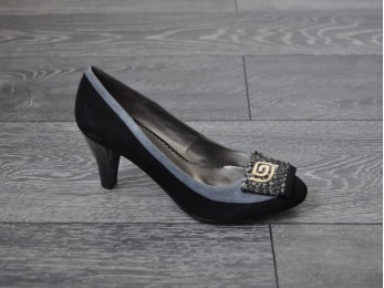 Туфлі жіночі шкіра +замш чорні (891)