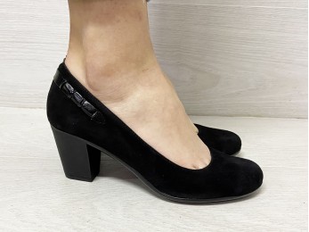 Туфли женские черные кожа (1009)
