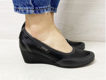 Туфли женские черные кожа (1191)
