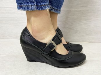 Туфли женские черные кожа (556)
