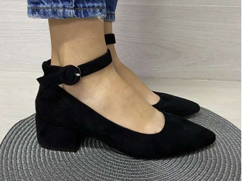 Туфли женские черные велюр (2410)