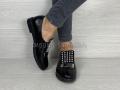 Жіночі туфлі на резинці шкіра чорні (2042)