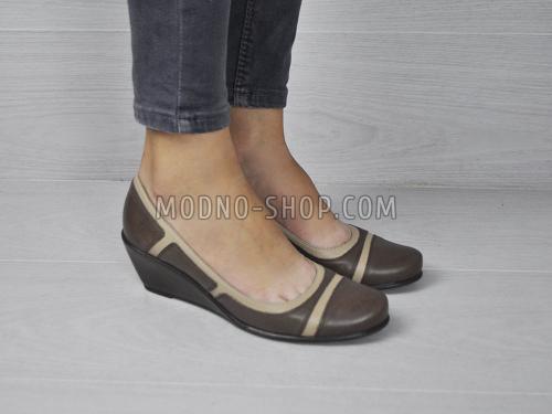 Туфлі жіночі шкіра коричневі (1117)