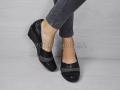 Туфли женские на платформе кожа черные (1112)
