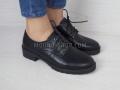 Туфлі жіночі на шнурках чорні (2186)