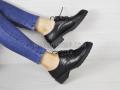 Туфлі жіночі на шнурках чорні (2186)