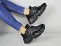 Кросівки жіночі на шнурках чорні (2340)