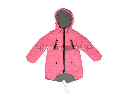Куртка для девочки розовая + серая подложка (450)