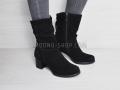 Ботинки женские осень замша черные (2200)
