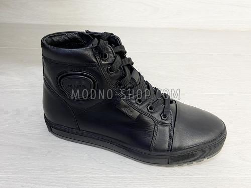 Ботинки мужские кожа зима черные (1015)