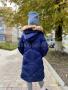 Куртка для девочки зима синяя (755)