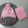 Набор шапка + шарф для девочки розовый (785/3)