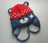 Набор шапка + шарф для мальчика синий + красный (894/2)
