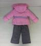 Костюм "трійка": куртка + комбінезон + жилетка для дівчинки зима рожевий + фіолетовий (751)