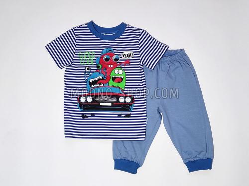 Пижама для мальчика Футболка в полоску + шорты (947/1)