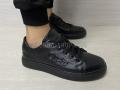 Кроссовки для подростка на шнурках черные (1077)