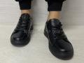Кросівки для підлітка на шнурках чорні (1077)